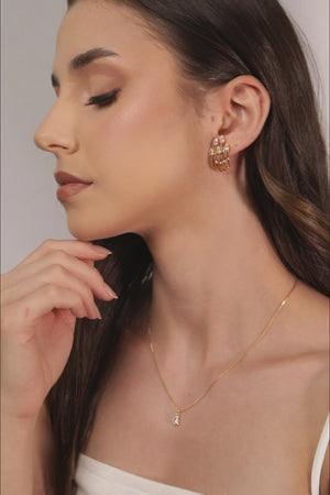 Gargantilha Veneziana Gota Orgânica Cristal Banhado a Ouro 18K - 40 cm