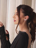 Brinco Ear Cuff Carre Quadrado Azul Sky com Tarraxa Virgula