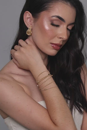 Gargantilha Longa Corações 4 mm Banhado a Ouro 18K - 70 cm