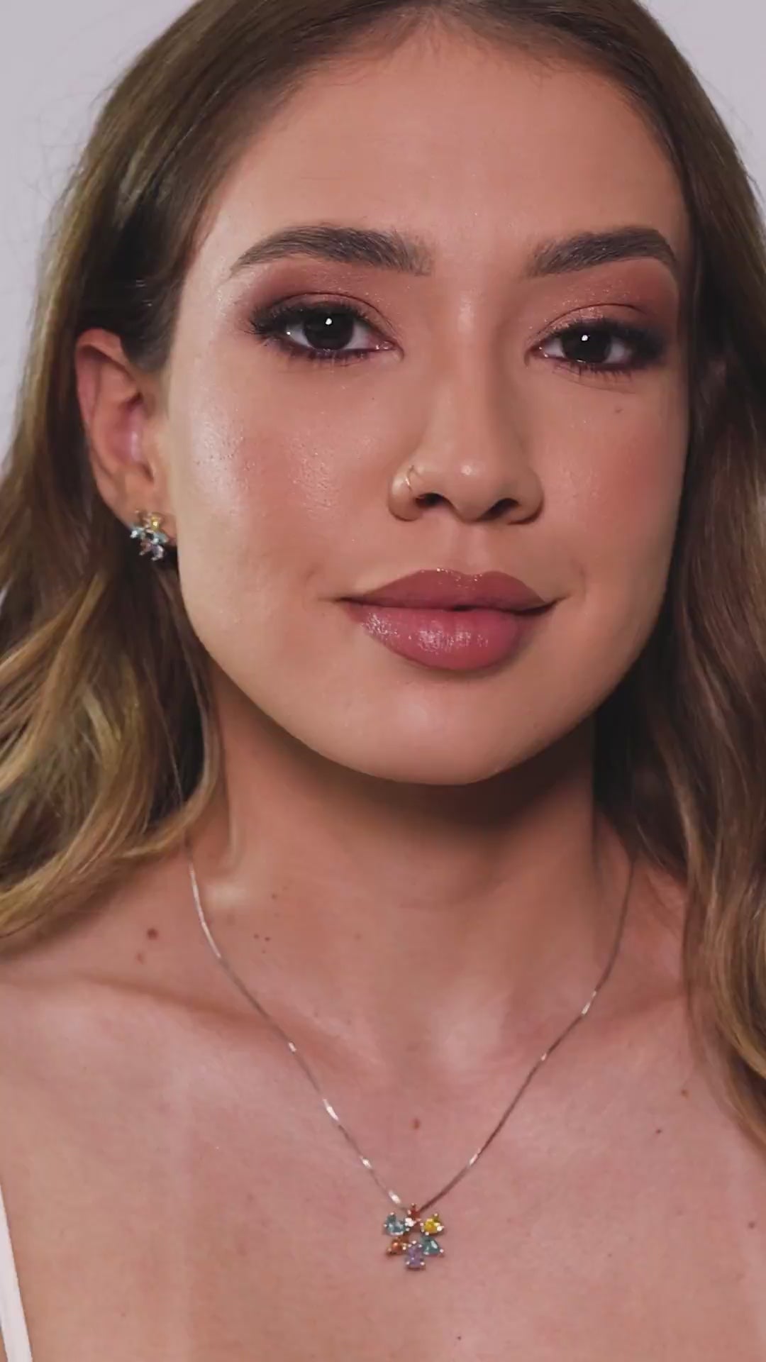 Conjunto Mandala Gotas Coloridas Banhado a Ouro 18K