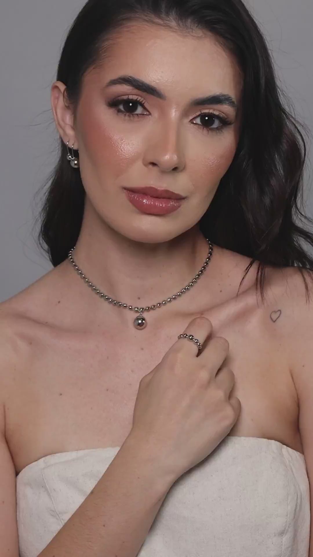 Anel Cravejado Cristal 2 mm Tamanho 23 Ródio Branco