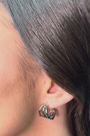 Gargantilha Elos Ovais Pingente Madrepérola 2.5 cm Ródio Branco - 45 cm